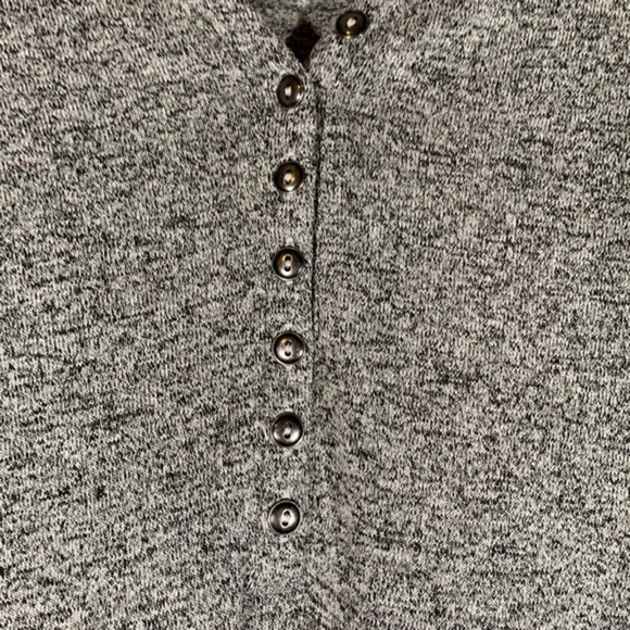 Addition Elle Light Grey Long Sleeve Button Down Shirt - Picture 3 of 7